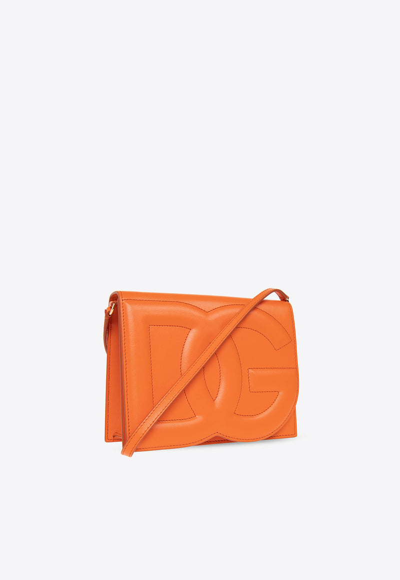 Dolce & Gabbana DG Logo Leather Shoulder Bag Orange BB7287 AW576-80244