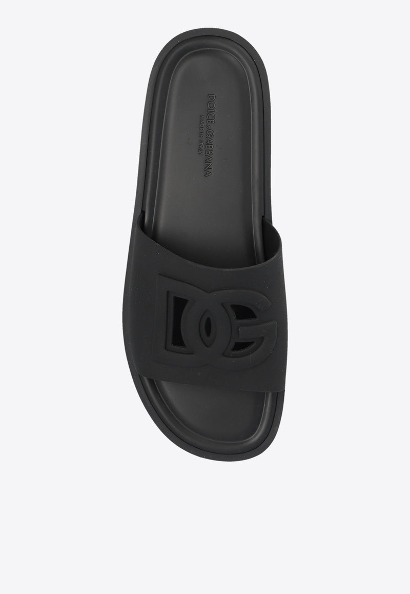 Dolce & Gabbana DG Cut-Out Logo Slides Black CS2215 AN994-80999