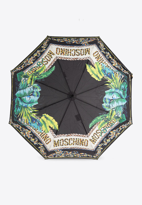 Moschino Graphic Print Foldable Umbrella Multicolor 8862 OPENCLOSEA-BLACK