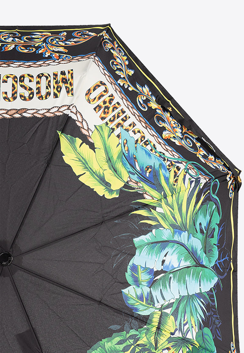 Moschino Graphic Print Foldable Umbrella Multicolor 8862 OPENCLOSEA-BLACK