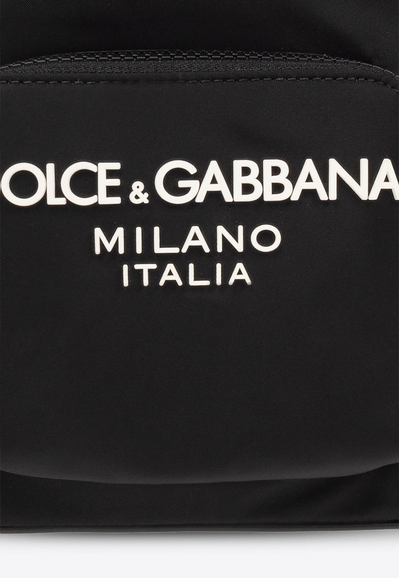 Dolce & Gabbana One-Shoulder Logo Print Backpack Black BM2295 AG182-8B956