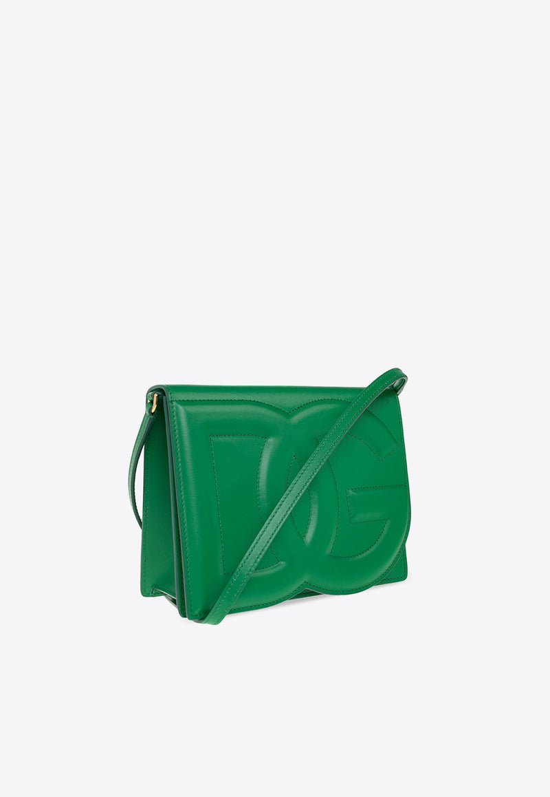 Dolce & Gabbana DG Logo Leather Shoulder Bag Green BB7287 AW576-87192