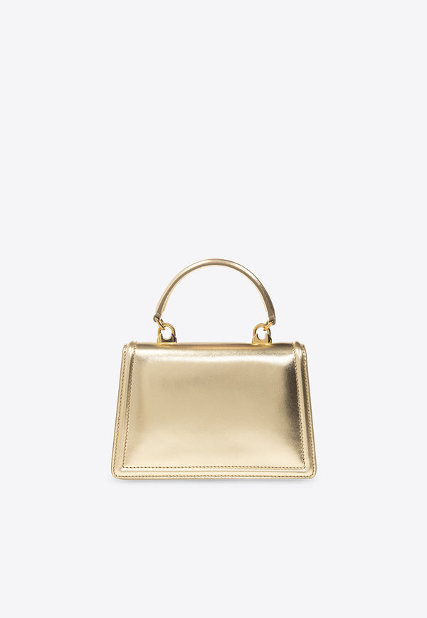 Dolce & Gabbana Small Devotion Metallic Leather Shoulder Bag Gold BB6711 A1016-8Z841
