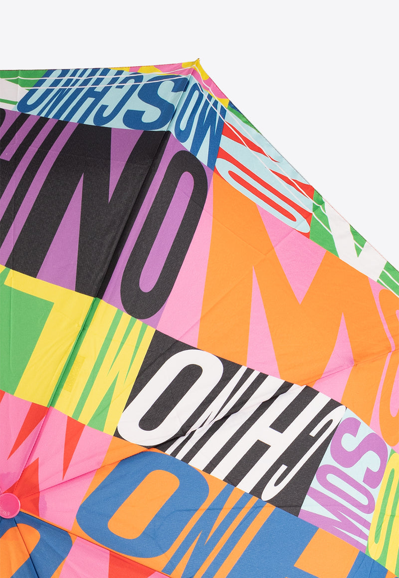 Moschino Logo Print Folded Umbrella Multicolor 8940 OPENCLOSEA-MULTI
