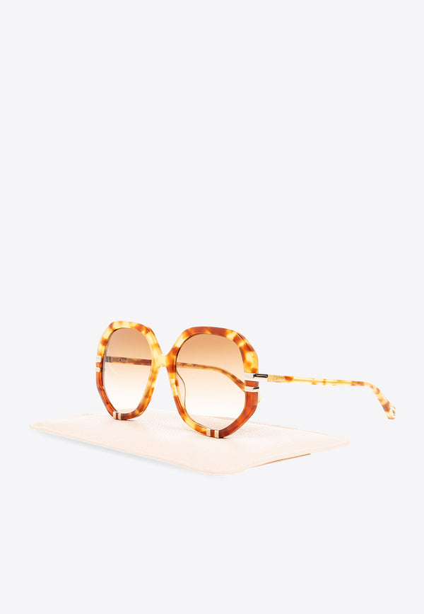Chloé West Oversized Tortoiseshell Sunglasses Brown CH0105S-001 0-0