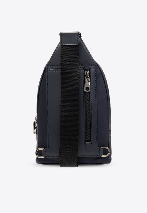 Dolce & Gabbana One-Shoulder Logo Print Backpack Navy BM2295 AG182-8C653