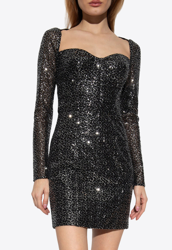 Dolce & Gabbana Corset Sequined Mini Dress Black F6DGAT FLSFG-S8450