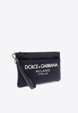 Dolce & Gabbana Logo Print Pouch Bag Navy BP3259 AG182-8C653