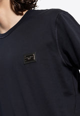 Dolce & Gabbana Logo Plaque Crewneck T-shirt Navy G8PT1T G7F2I-B0665