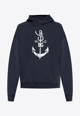 Dolce & Gabbana Marina Print Oversized Hoodie Navy G9AUOT G7K5V-B0665