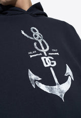 Dolce & Gabbana Marina Print Oversized Hoodie Navy G9AUOT G7K5V-B0665