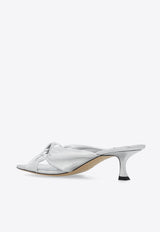 Jimmy Choo Avenue 50 Metallic Leather Mules Silver AVENUE 50 MNA-SILVER