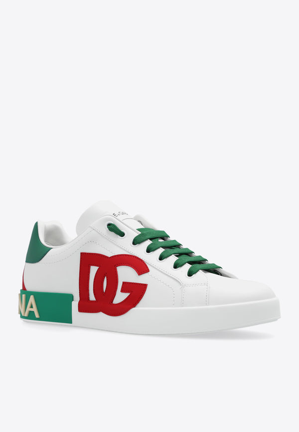 Dolce & Gabbana Portofino Low-Top Leather Sneakers White CS1772 AN384-8N530