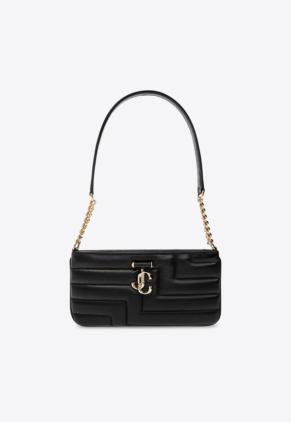 Jimmy Choo Avenue Slim Quilted-Leather Shoulder Bag Black AVENUE SLIM SHOULDER NBA-BLACK LIGHT GOLD