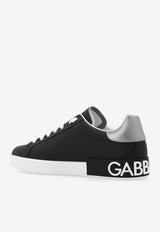 Dolce & Gabbana Portofino Low-Top Leather Sneakers Black CS2216 AH527-8B979