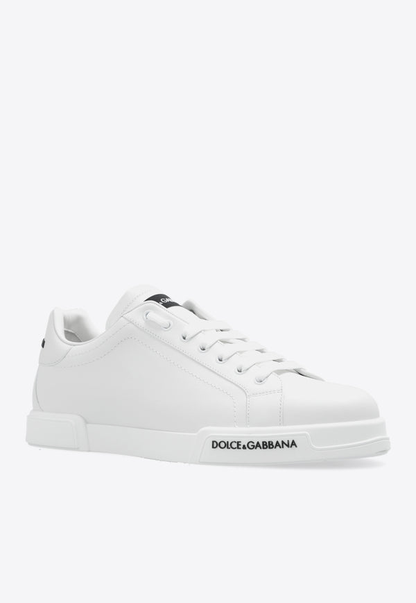 Dolce & Gabbana Portofino Leather Sneakers

 White CS2213 AA335-80001