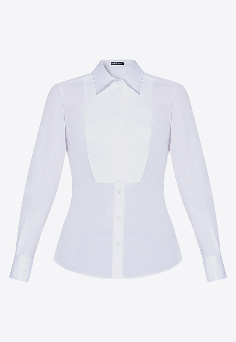 Dolce & Gabbana Stretch Tuxedo Long-Sleeved Shirt

 White F5K50T FUEEE-W0800