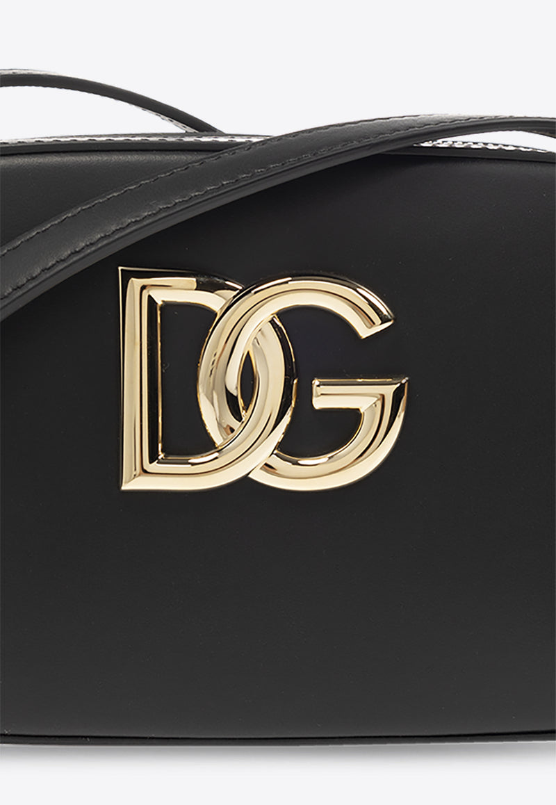 Dolce & Gabbana DG Logo Calf Leather Crossbody Bag Black BB7582 AW576-80999