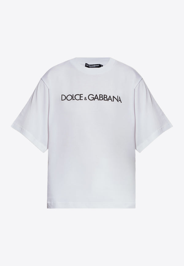 Dolce & Gabbana Logo Print Crewneck T-shirt White F8U10T G7H4P-W0800