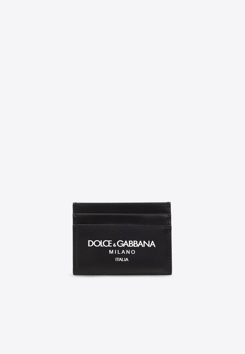 Dolce & Gabbana Logo Print Leather Cardholder Black BP0330 AN244-HNII7