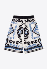 Dolce & Gabbana Kids Boys Marina Print Drawstring Shorts White L43Q28 G7L0J-HC4XR