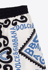 Dolce & Gabbana Kids Boys Marina Print Drawstring Shorts White L43Q28 G7L0J-HC4XR