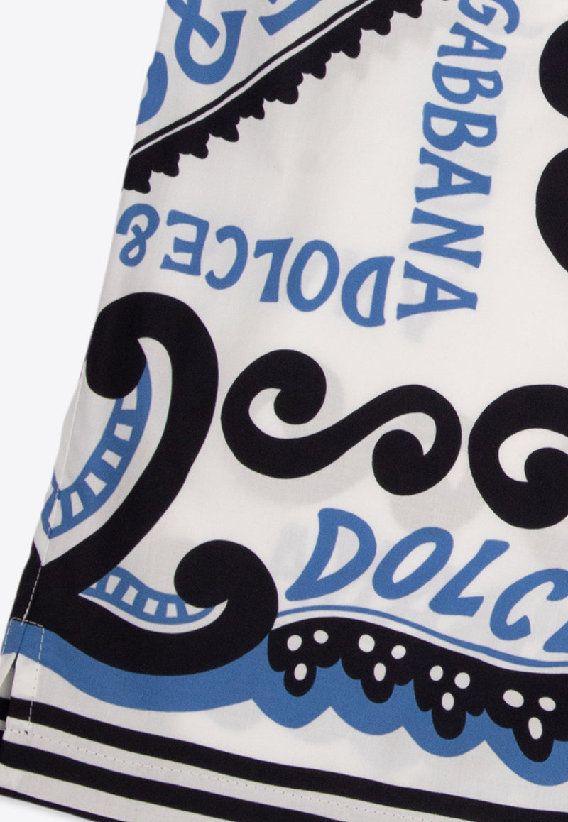 Dolce & Gabbana Kids Boys Marina Print Drawstring Shorts White L43Q28 G7L0J-HC4XR