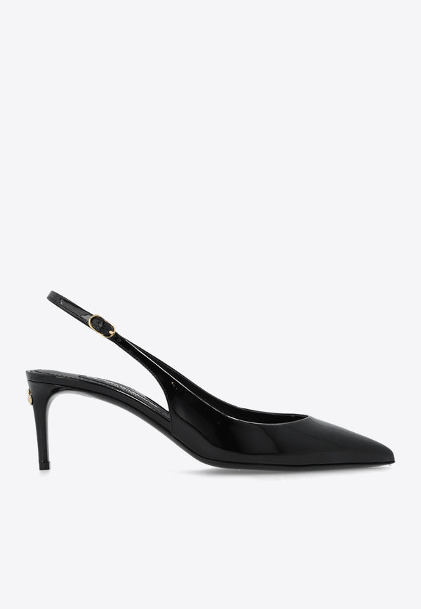 Dolce & Gabbana Cardinale 60 Slingback Pumps in Patent Leather Black CG0606 A1471-80999