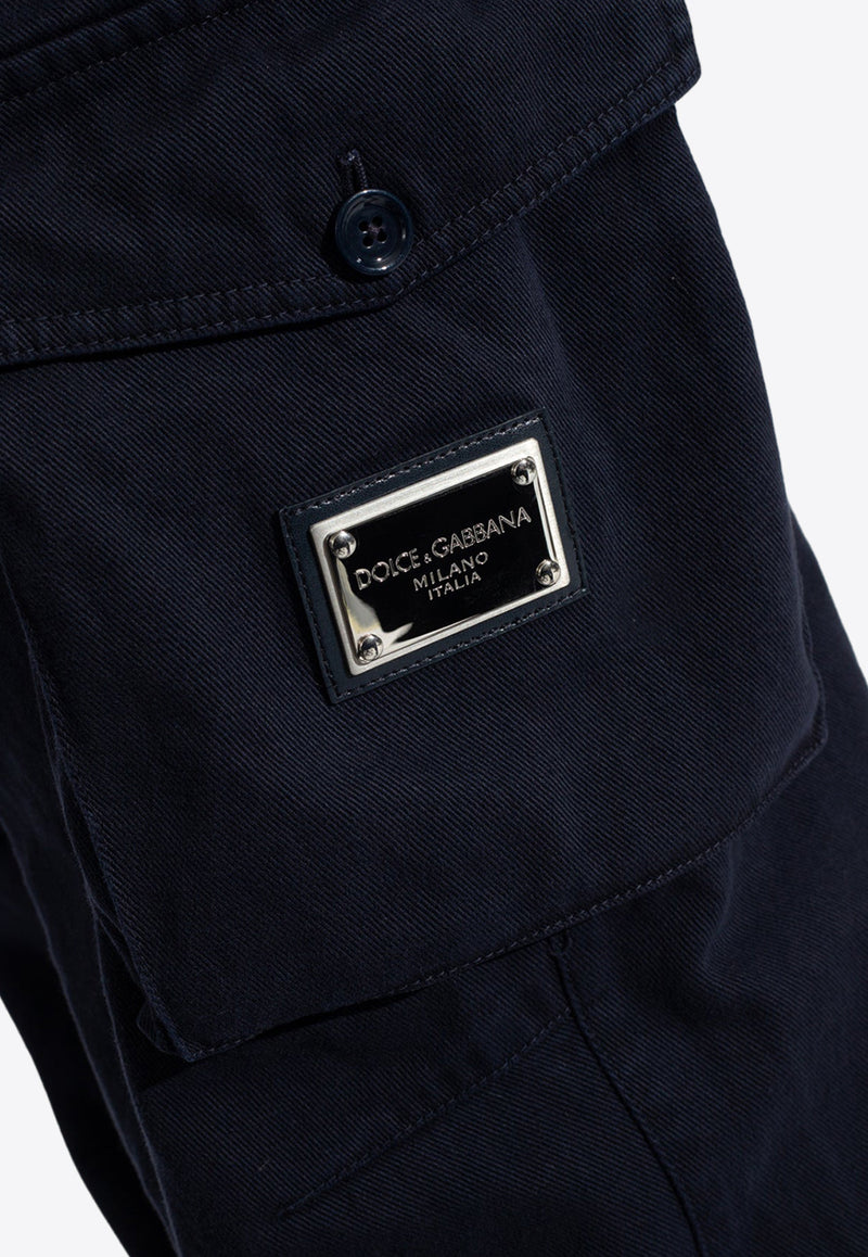 Dolce & Gabbana Logo Plaque Cargo Pants Navy GP01WT G8KH2-B0665