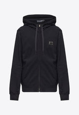 Dolce & Gabbana Logo Plaque Zip-Up Hoodie Black G9ABIT G7F2G-N0000