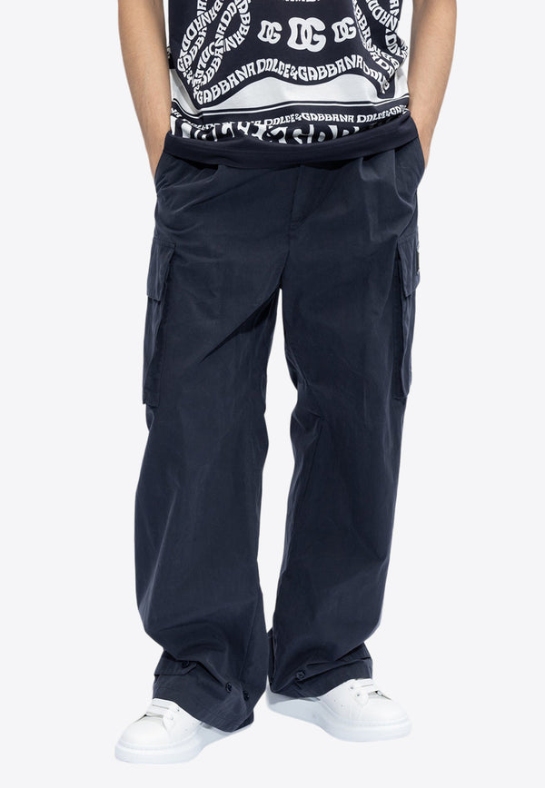 Dolce & Gabbana Logo Plaque Cargo Pants Navy GP02AT HUMTI-B4902