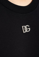 Dolce & Gabbana Crystal DG Logo T-shirt Black F8U08Z G7B3U-N0000