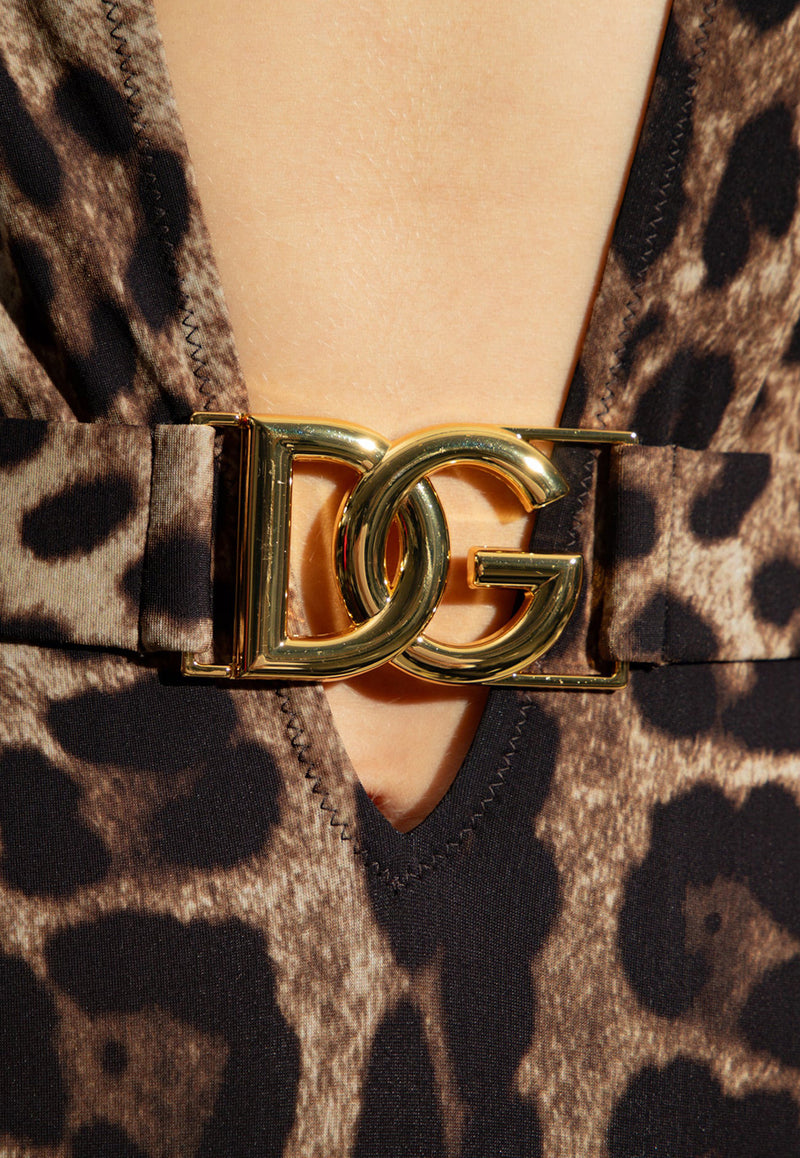 Dolce & Gabbana Leopard Print One-Piece Swimsuit Brown O9B74J ONO11-HY13M
