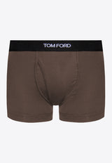 Tom Ford Logo Jacquard Boxer Briefs Khaki T4LC31040 0-302