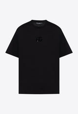 Dolce & Gabbana Rhinestone Logo T-shirt Black G8PN9Z G7K1P-N0000