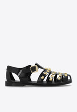 Moschino Teddy Bear Studded Sandals Black MA16521G1I M25-000