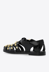 Moschino Teddy Bear Studded Sandals Black MA16521G1I M25-000