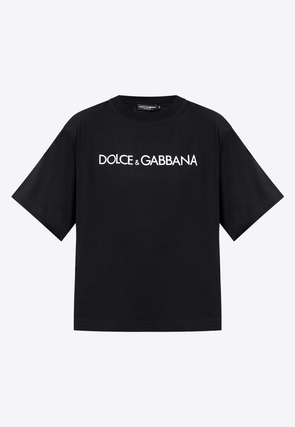 Dolce & Gabbana Logo Print Boxy T-shirt Black F8U10T G7H4P-N0000