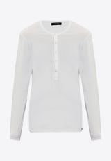 Tom Ford Henley Long-Sleeved T-shirt White T4M151040 0-100