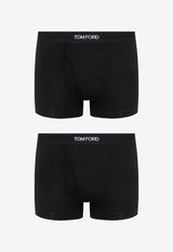 Tom Ford Logo Jacquard Stretch Boxer Briefs - Set of 2 Black T4XC31040 0-002