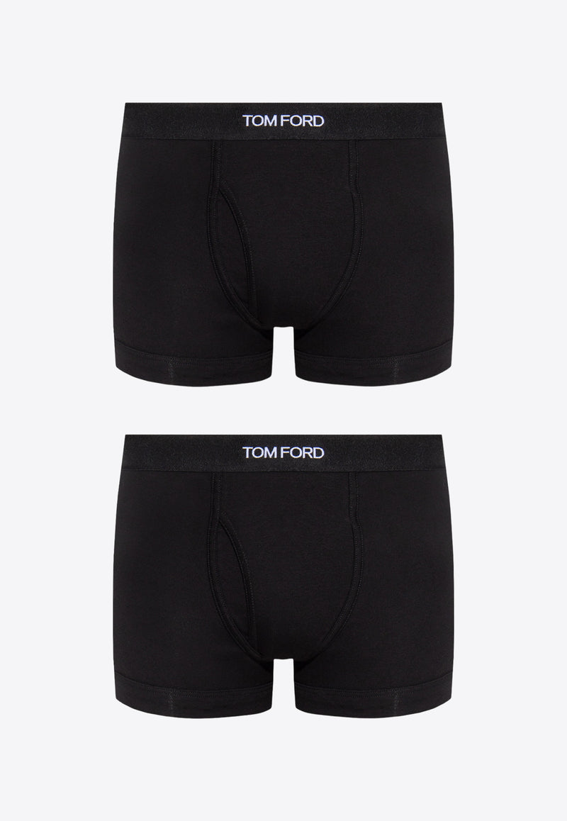 Tom Ford Logo Jacquard Stretch Boxer Briefs - Set of 2 Black T4XC31040 0-002