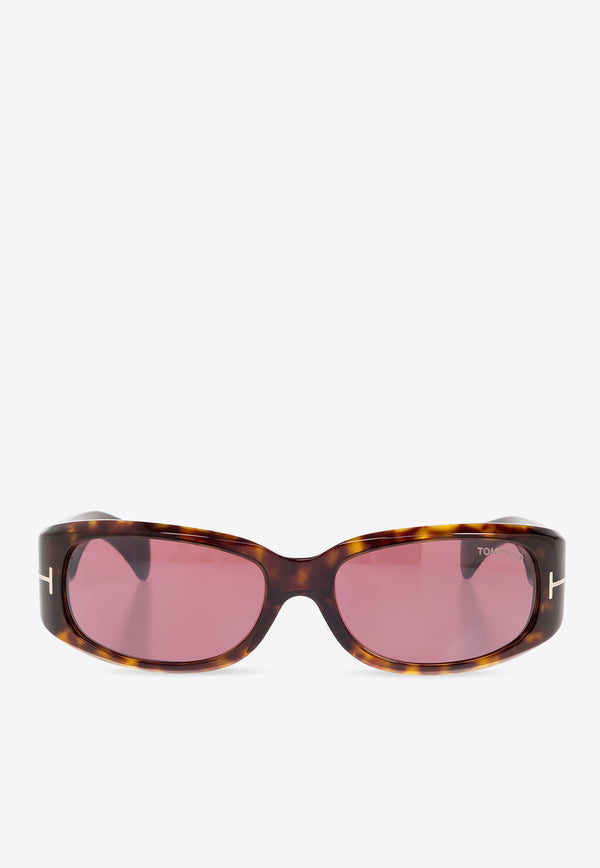 Tom Ford Corey Rectangular Sunglasses Bordeaux FT1064 0-5952S