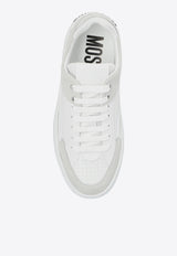 Moschino Logo-Embossed Leather Sneakers White MA15394G1I MFE-10A