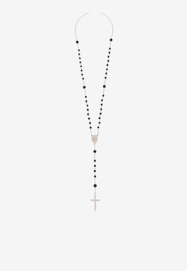 Dolce & Gabbana Gemstone-Embellished Rosary Necklace Silver WNG101 W0001-87655