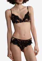 Dolce & Gabbana Leopard Print Satin Bra Brown O1A01T ONO21-HY13M