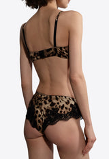 Dolce & Gabbana Leopard Print Satin Bra Brown O1A01T ONO21-HY13M