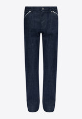 Dolce & Gabbana Straight-Leg Jeans with Contrast Piping Blue GP04KD G8KF1-S9001