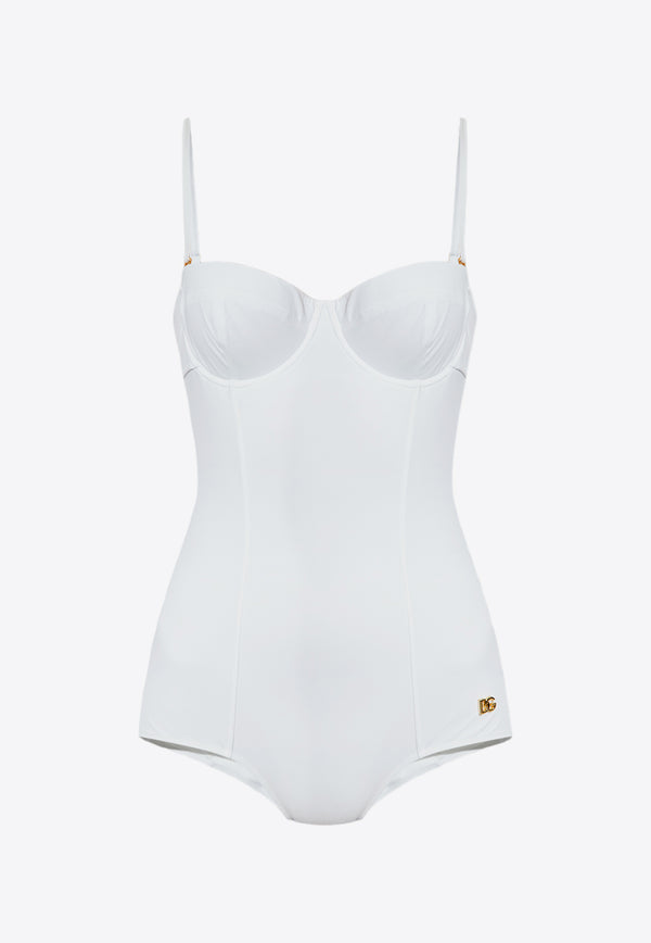 Dolce & Gabbana DG Logo One-Piece Swimsuit White O9A13J ONO12-W0800