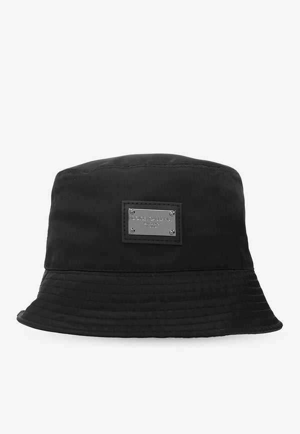 Dolce & Gabbana Logo Plaque Bucket Hat Black GH701A GF853-N0000