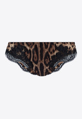 Dolce & Gabbana Leopard Print Silk-Blend Briefs Brown O2A02T ONO21-HY13M